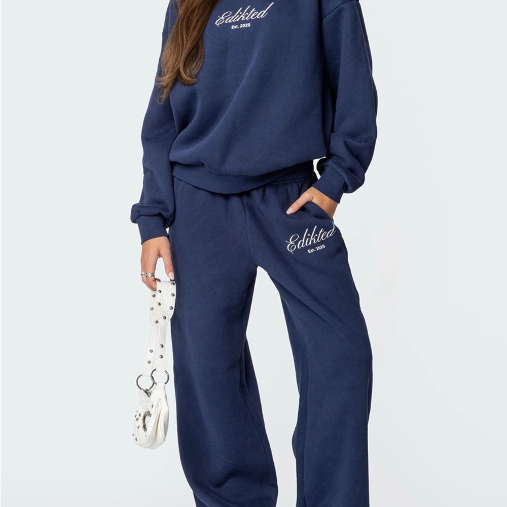 Edikted Navy Blue Sweatpants